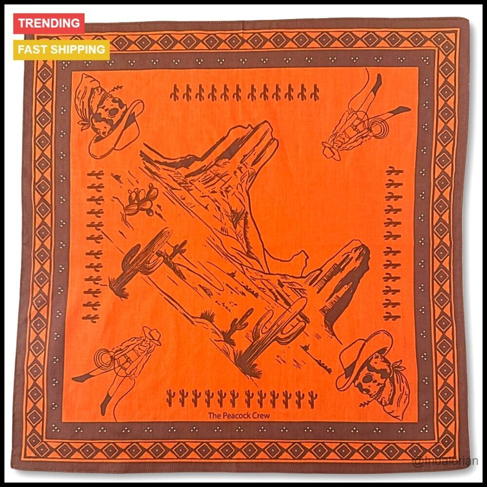 Premium Cotton Bandana Unisex Western Chic Accessory for Outdoor Adventures
